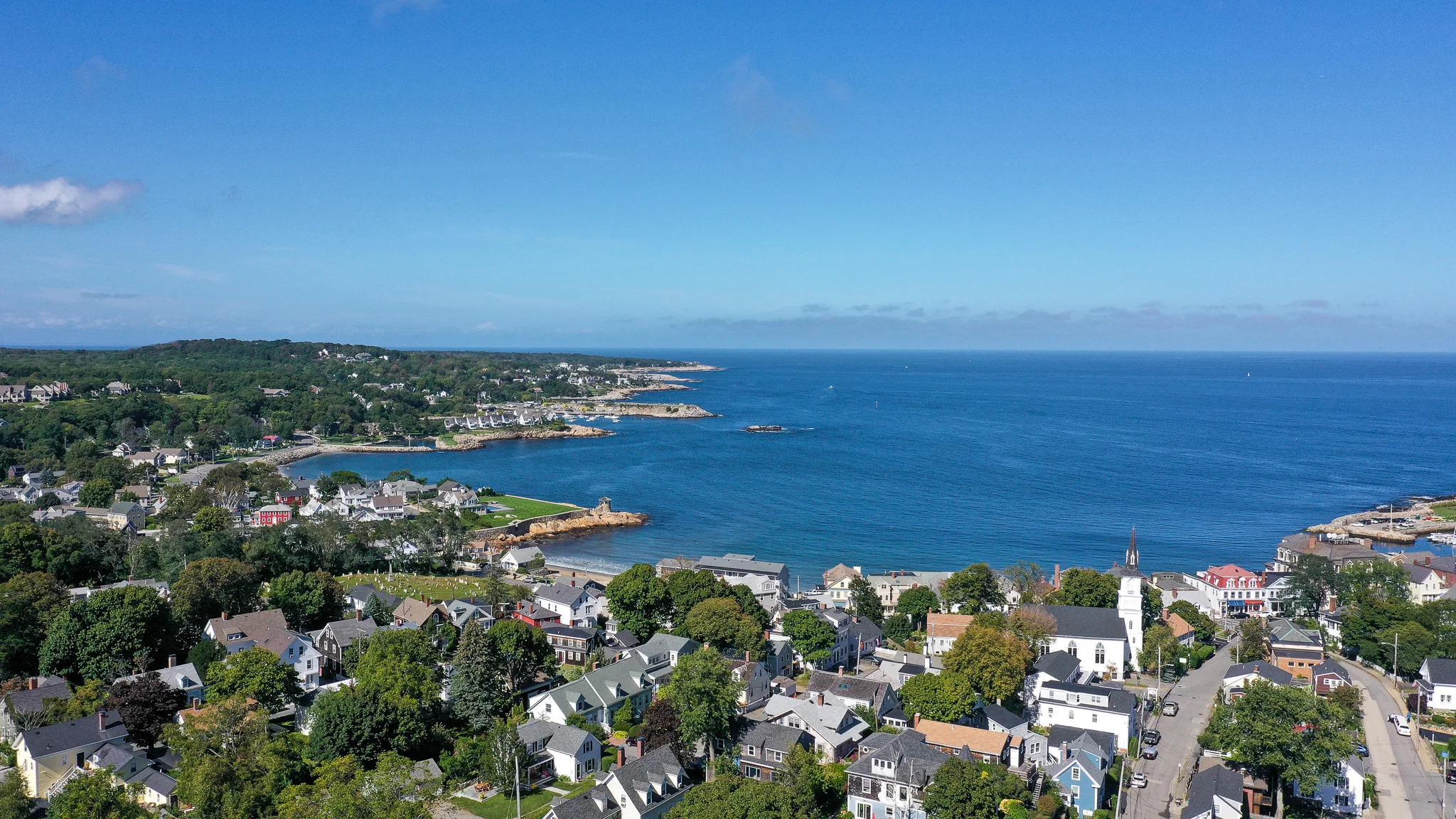 Aerial view of the harbor